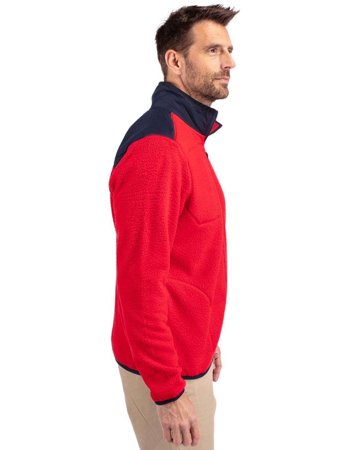 Cutter & Buck Cascade Epic Comfort Recycled Sherpa Fleece Mens Big & Tall Full Zip Jacket Big & Tall 2