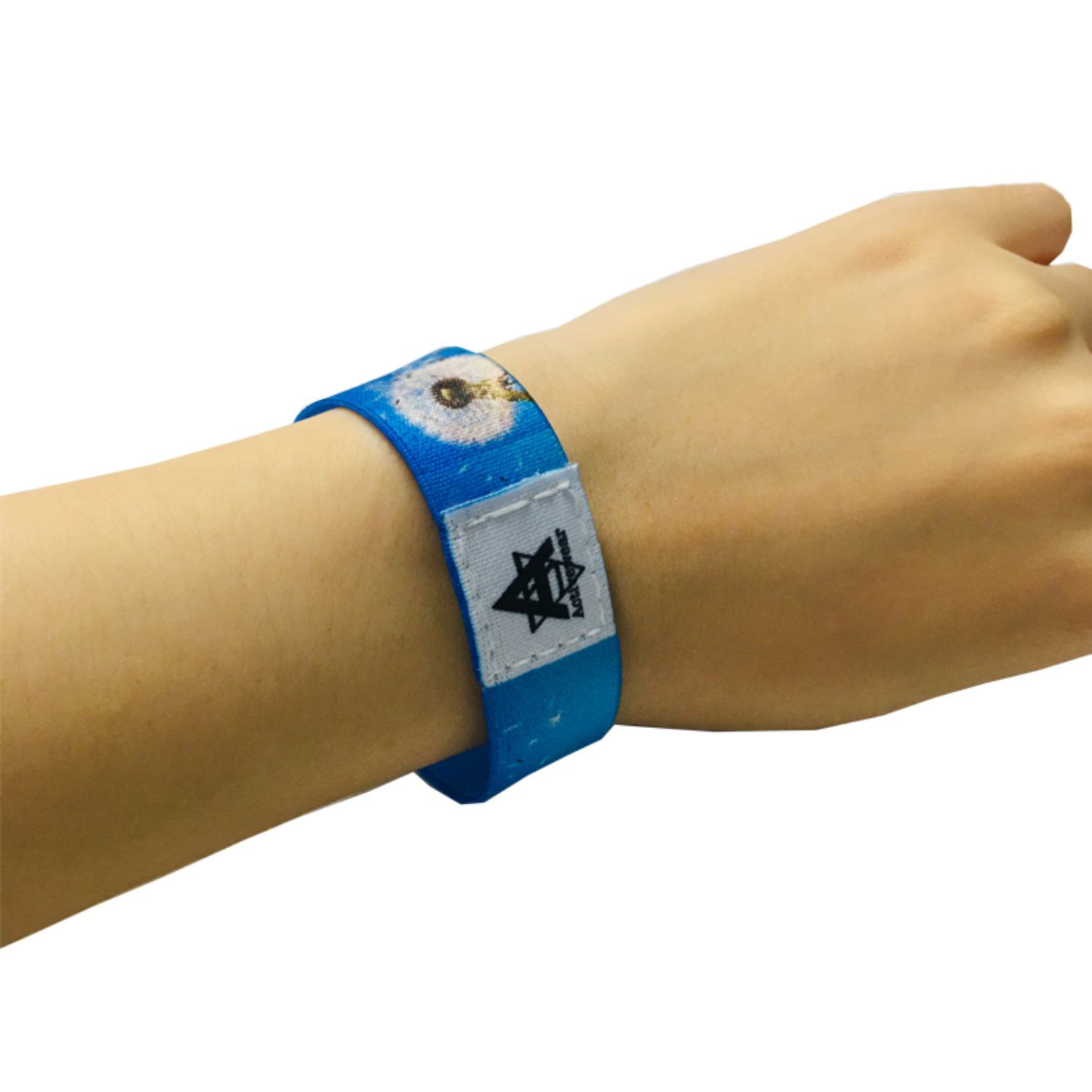 1" Sublimated Elastic Event Wristband w/ Customizable Woven Label 1