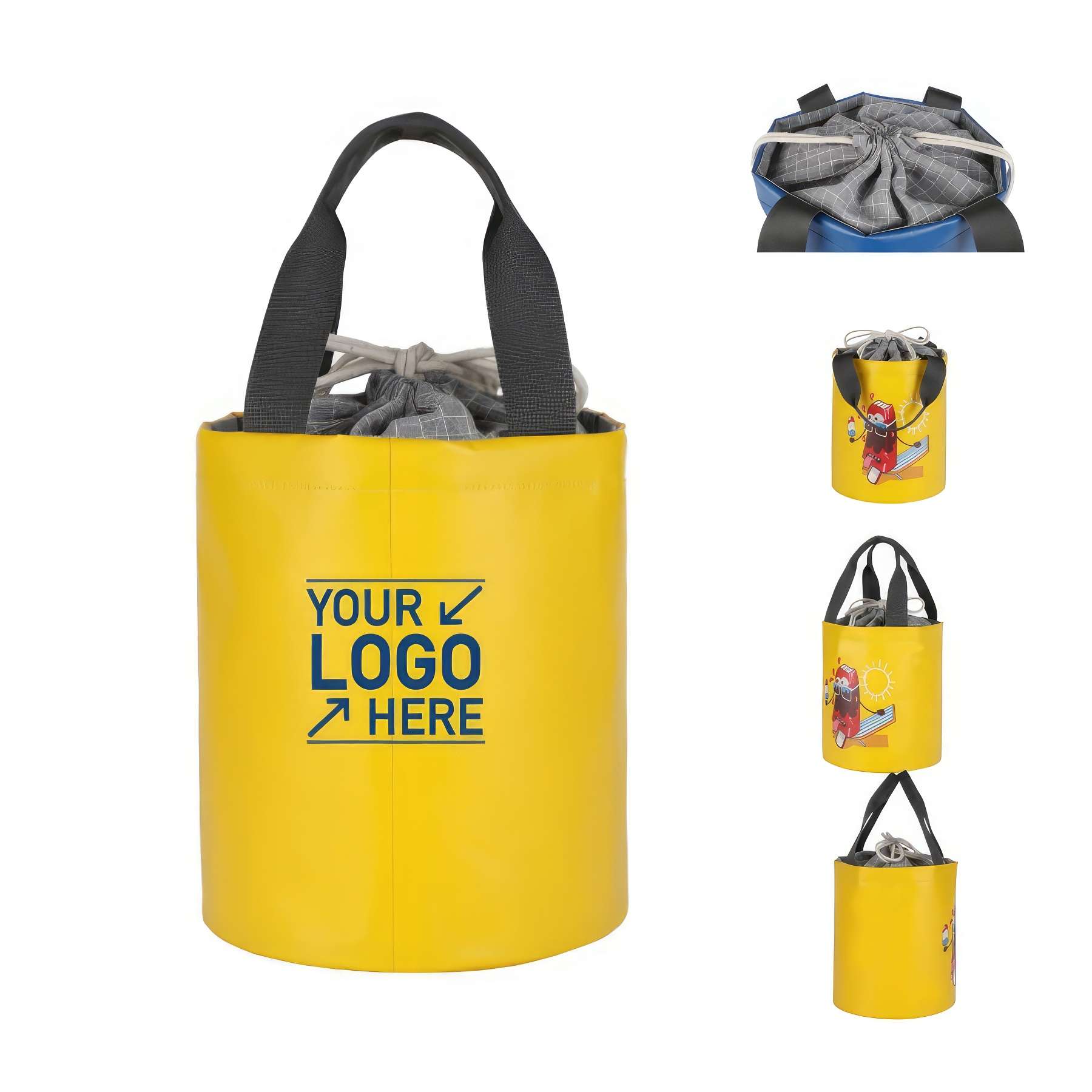6L/20L Portable Folding Bucket with drawstring 2