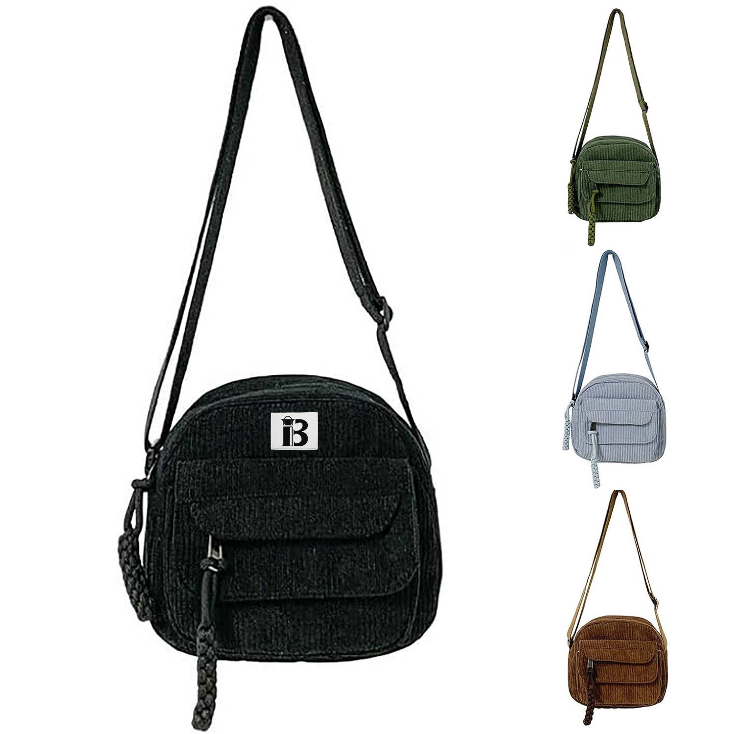 Simple solid color striped bag 1