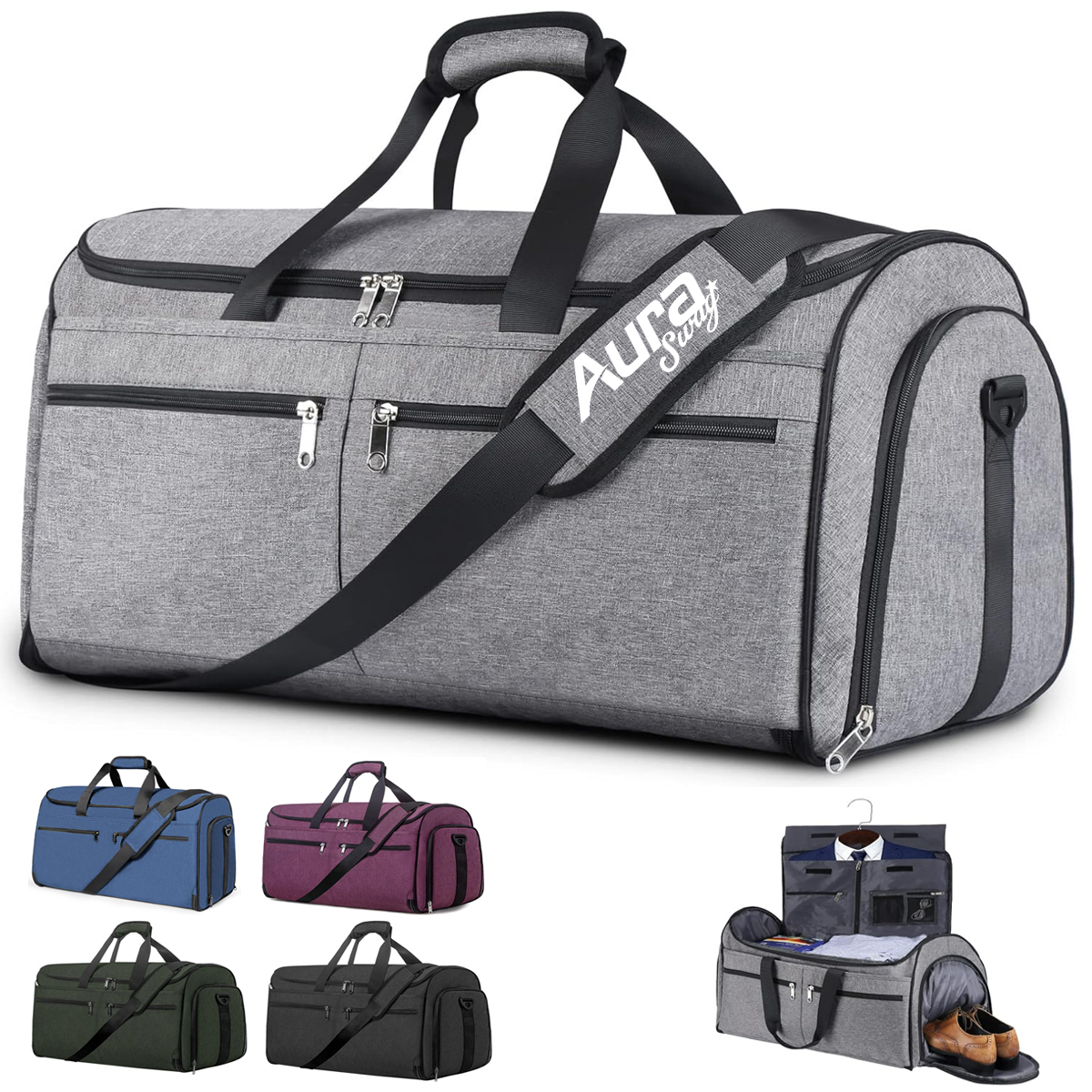 55L Travel & Gym Duffel Bag with Multiple Compartments 4