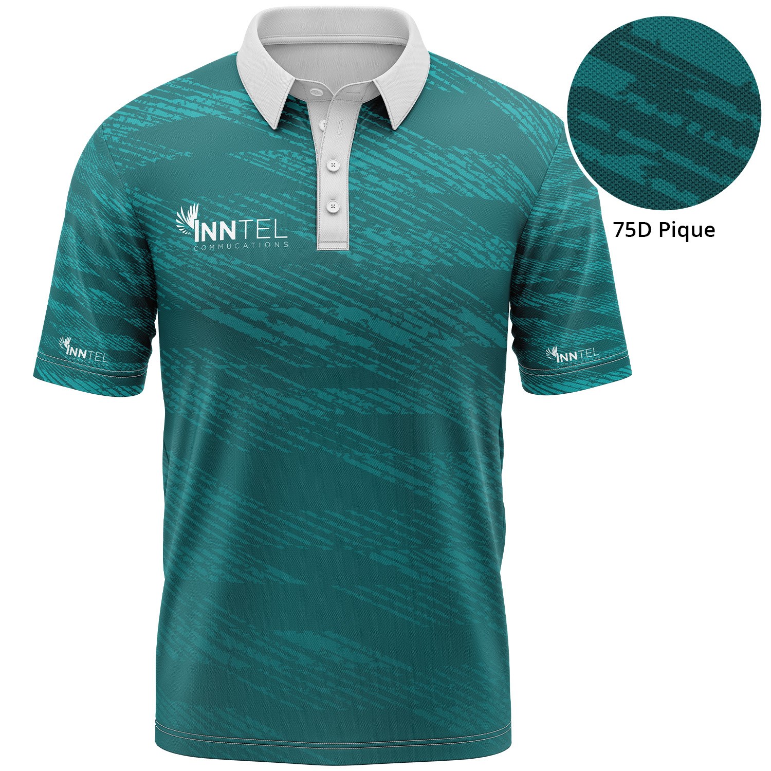 Unisex 75D Pique Sublimation Full Color Polo Shirt 3