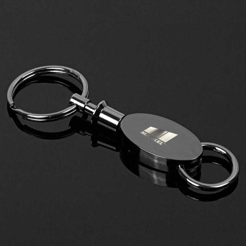 Gunmetal Elliptical Key Chain 2