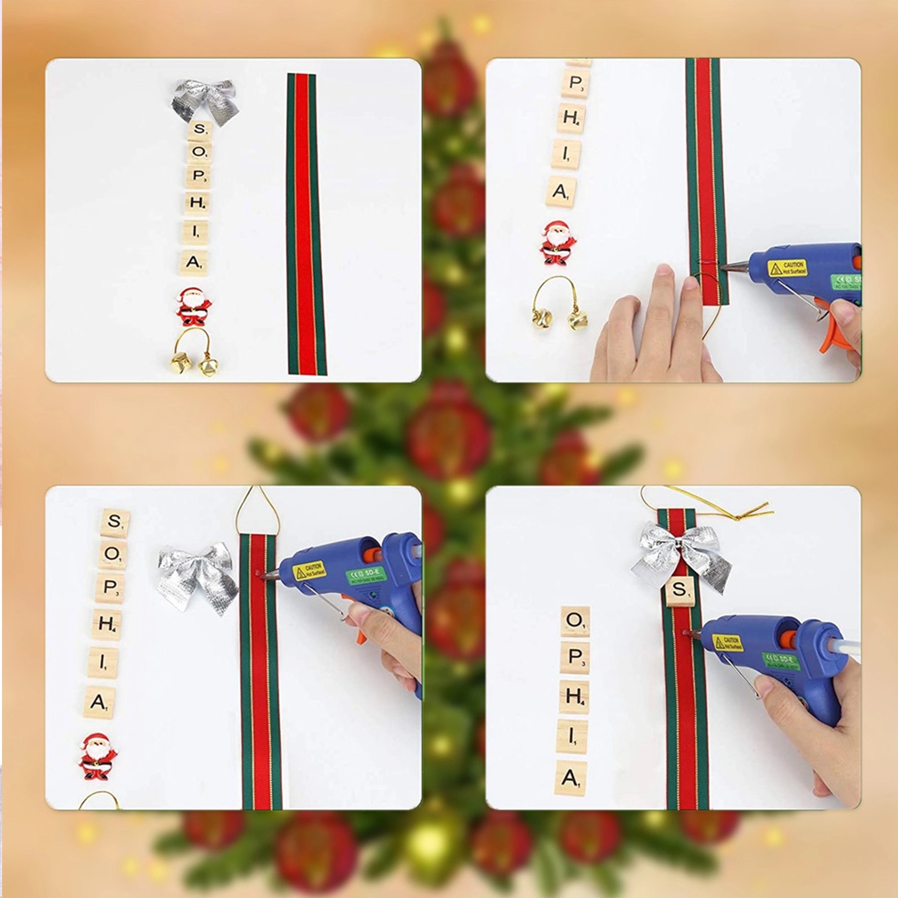 DIY Letter Christmas Tree Decorations 5