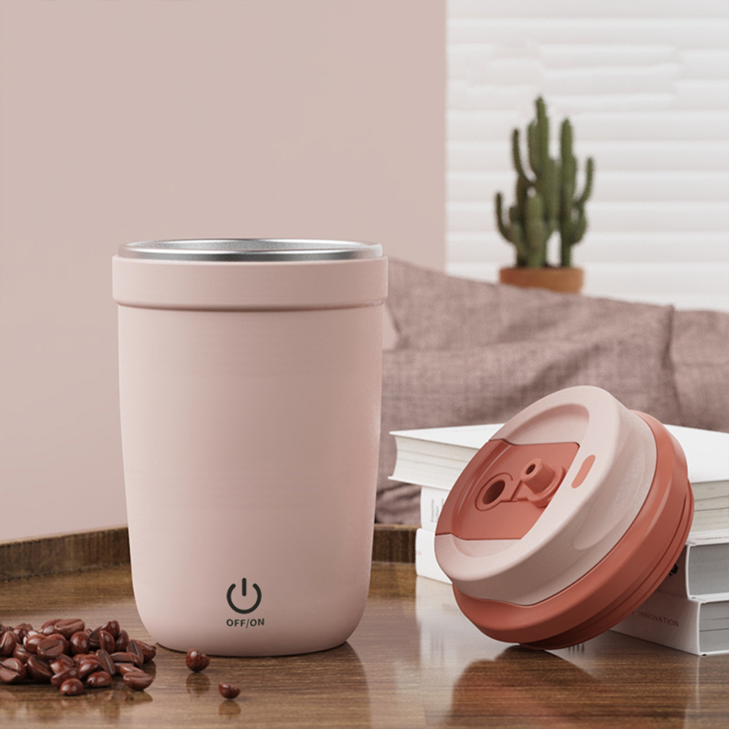 Electric Stainless Steel Magnetic Mixing Self Stirring Mug 5