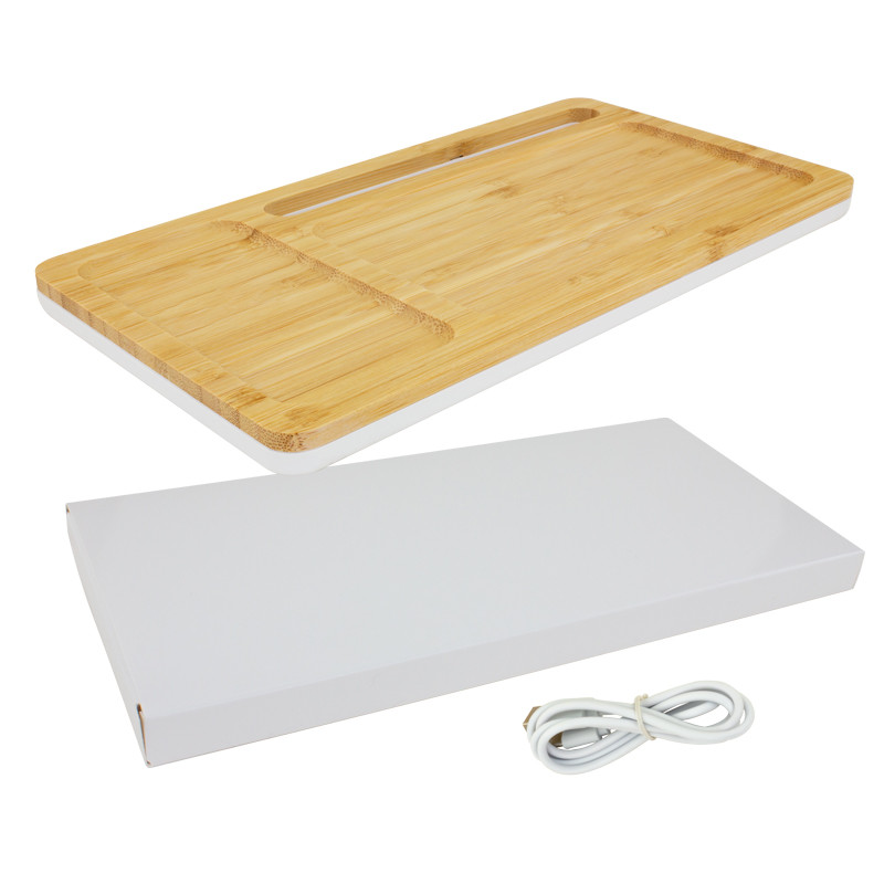 Bamboo Wireless Charging Pad and Desktop Organizer 4