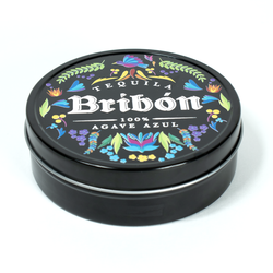 8 oz Tin Travel Candle Black with 4-C Imprint