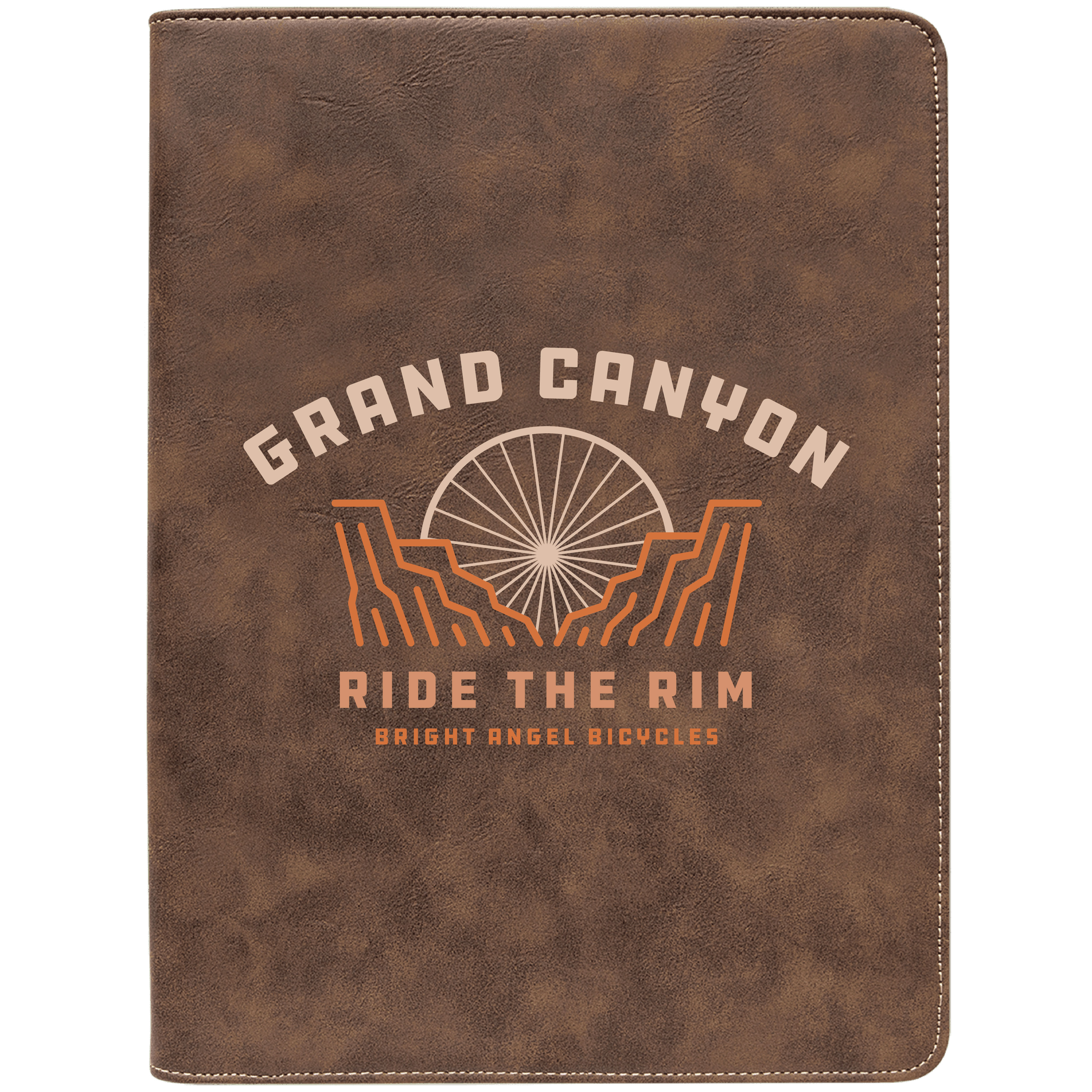 9" x 12" Leatherette Rustic/Gold Portfolio with Zipper 7