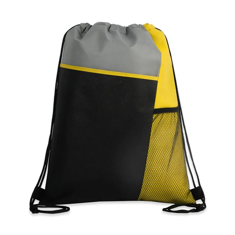 Tri-Colored Mesh Pocket Drawstring Backpack 6