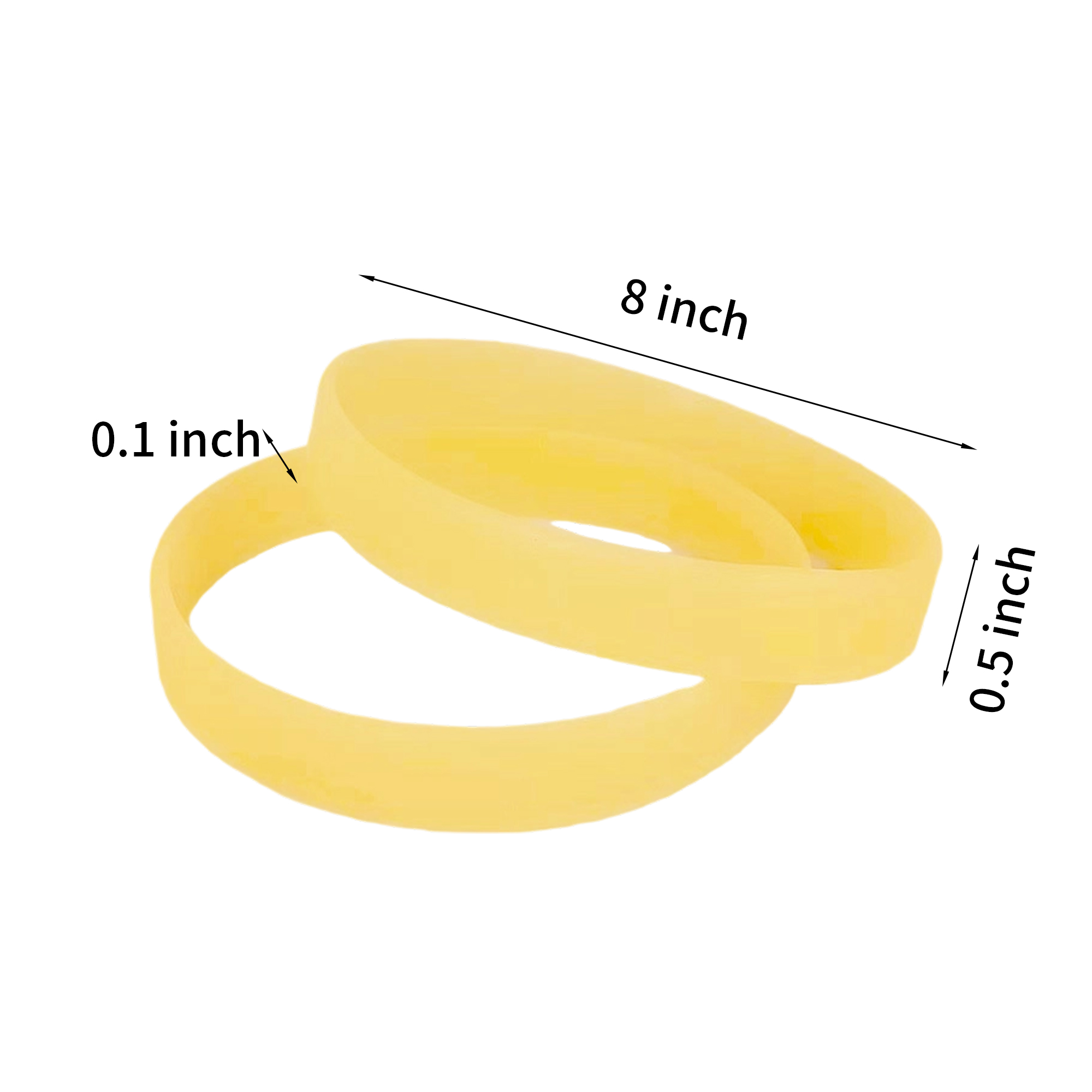 Silicone Wristband Glow In The Dark 8 x 0.5" Durable Design 4