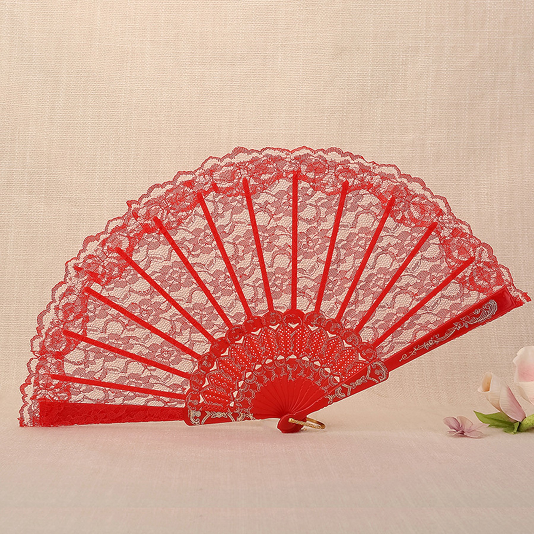 European Vintage Lace Folding Fan 7