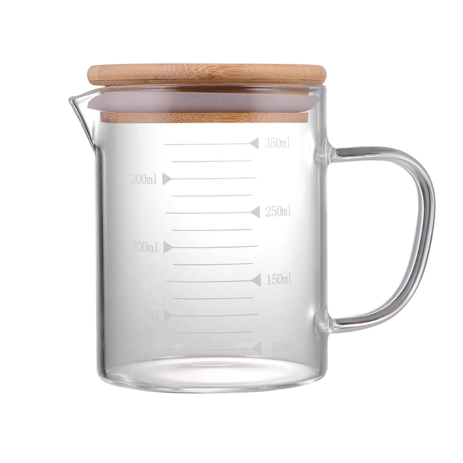 Beaker Mug w/ Handle Durable Bamboo Lid 3