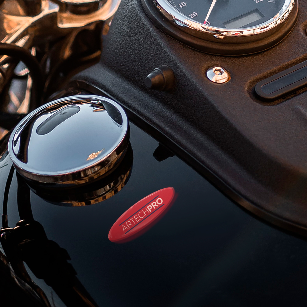 Custom Screen-Printed Chrome Domed Decal (Up to 5 Sq. Inch)