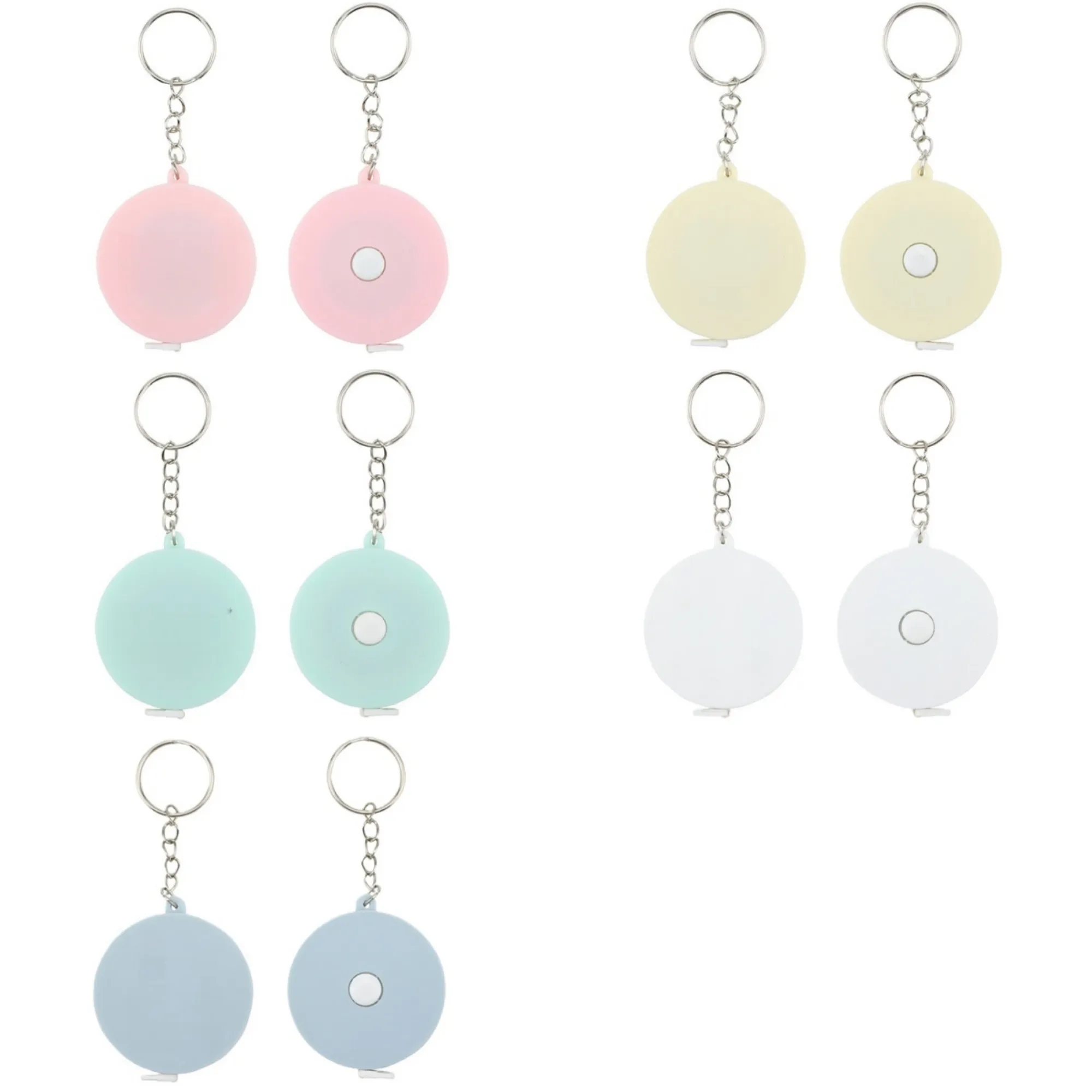 Round Tape Measure Keychain Mini Measuring Tool 4