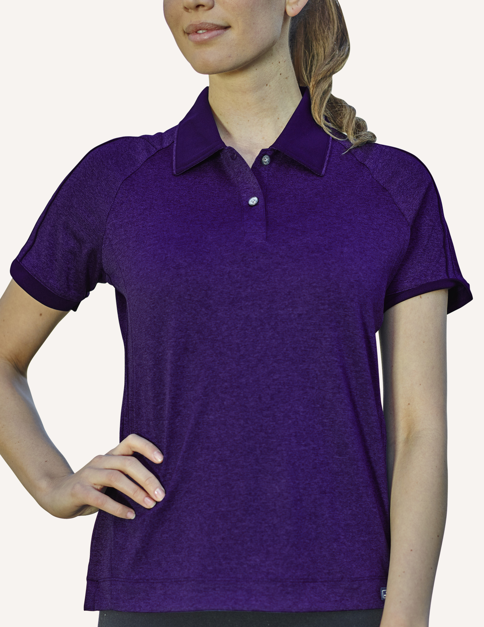 Ladies Heathaway Micro Double Dye Knit Polo Shirt 2