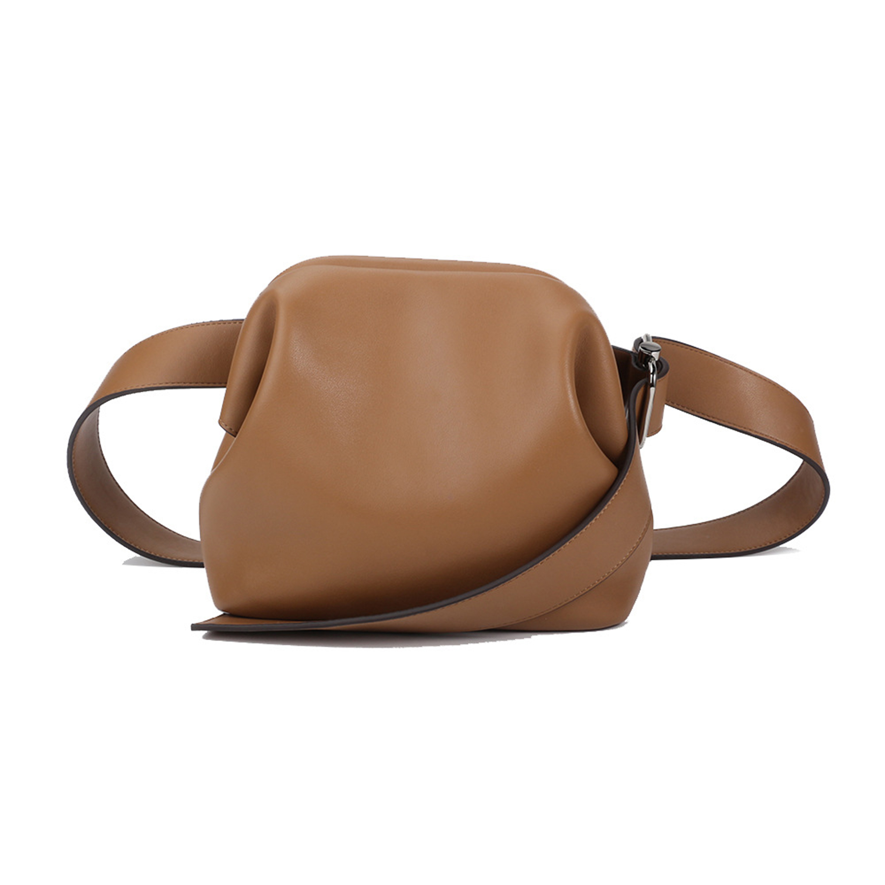 Genuine Leather  one-shoulder mini handle lifts up 6