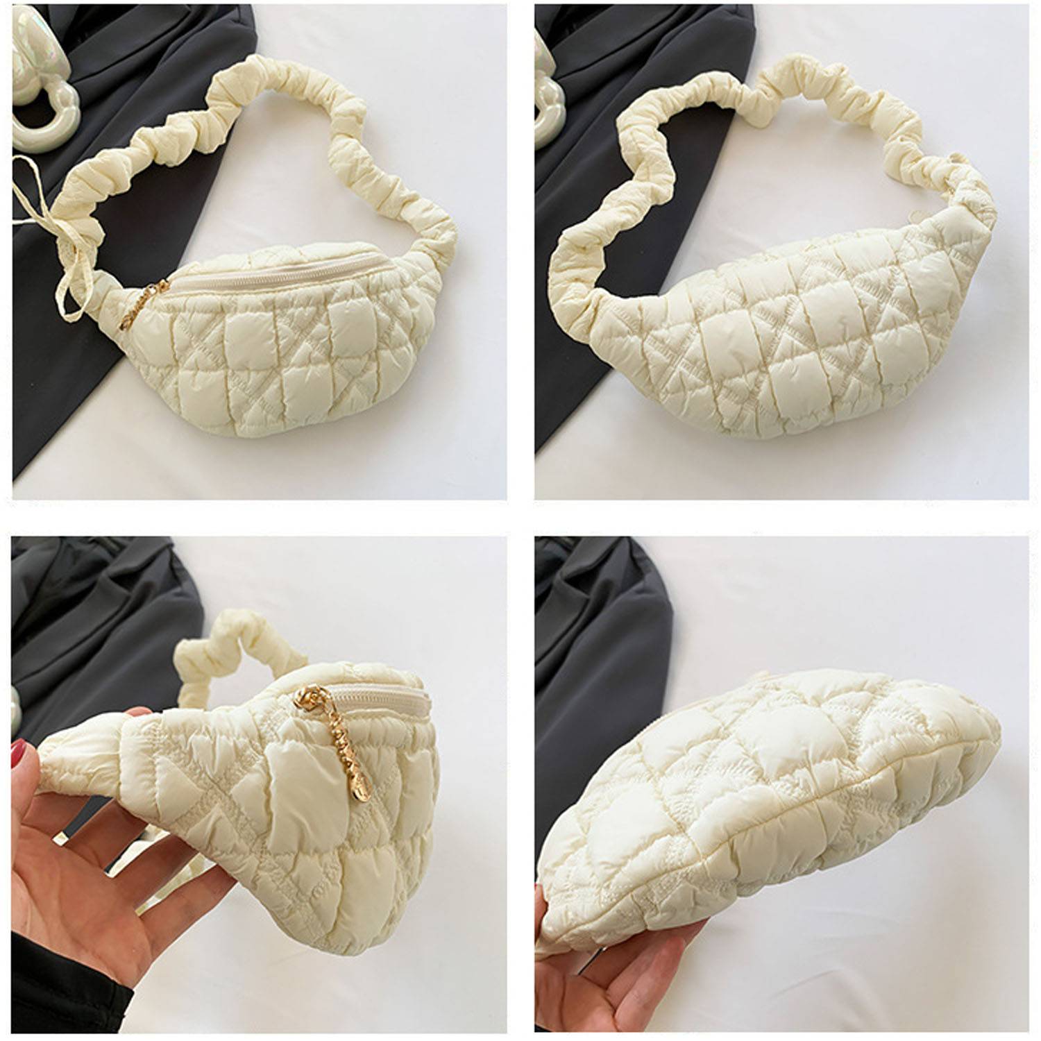 Crinkled down cotton cloud cross-body bag 5