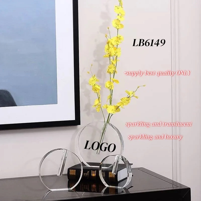 Round Crystal Bud Vase for flowers Home Decor 3