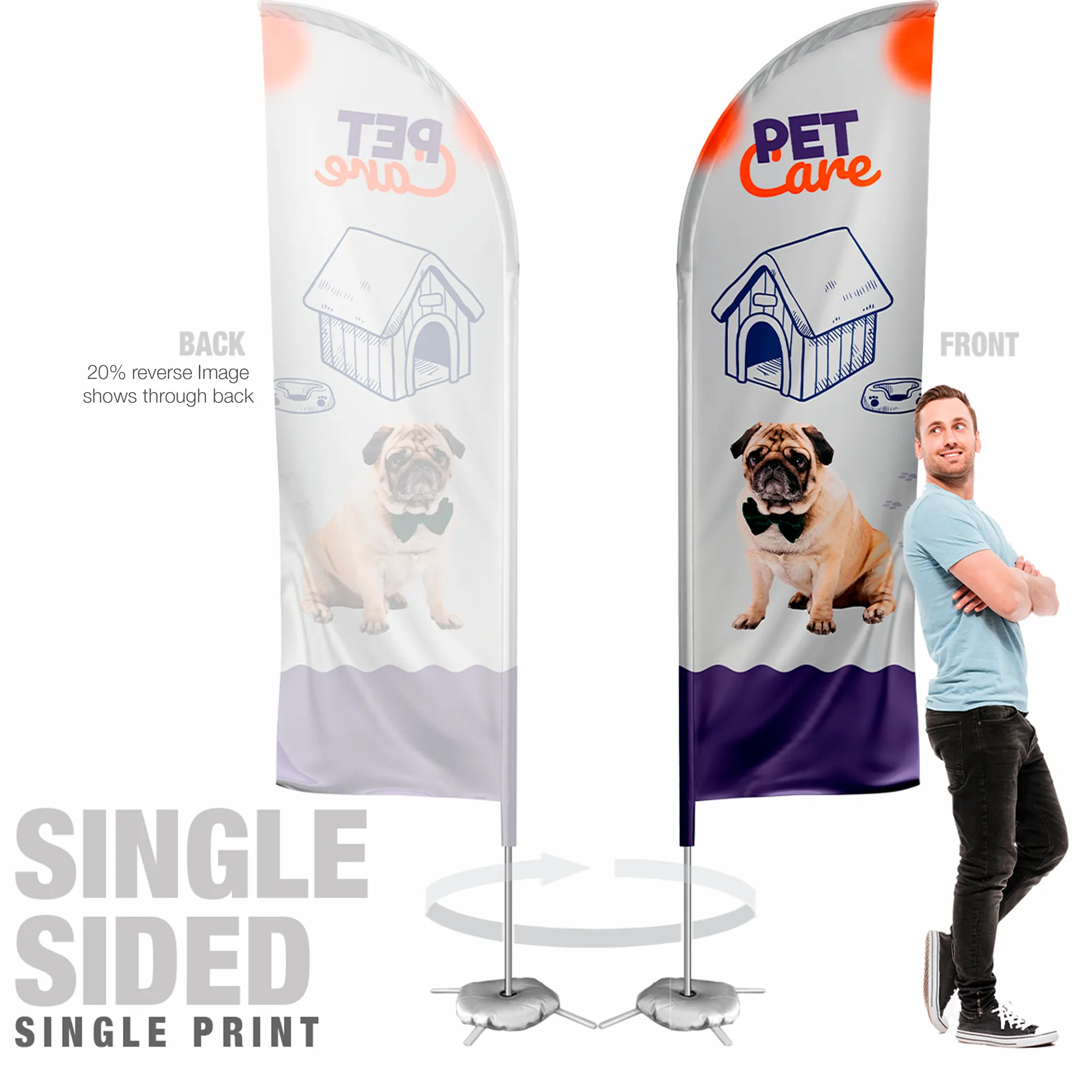 Feather Flag Single Sided Graphic With Hardware 10ft 1