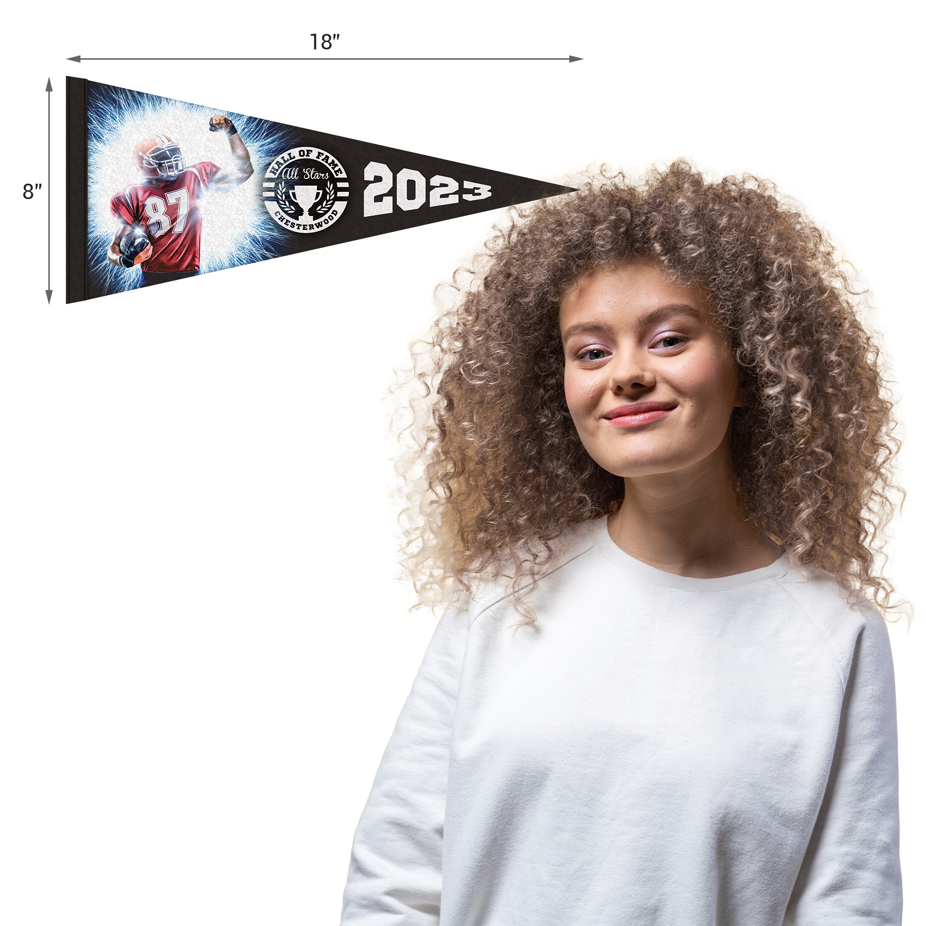 8" x 18" Custom Printed Soft Felt Pennant 9
