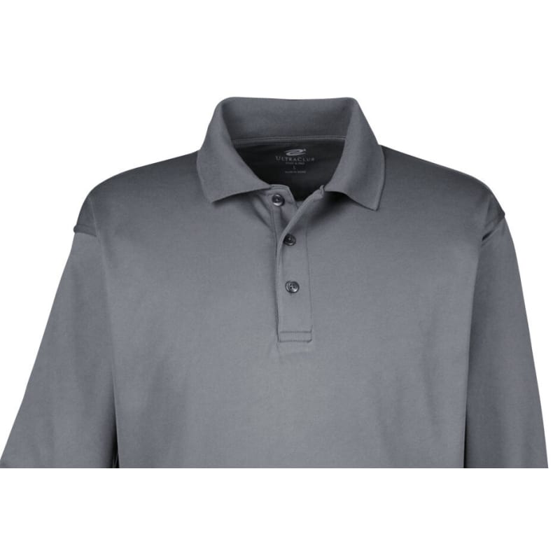 UltraClub Adult Cool & Dry Long-Sleeve Mesh Piqué Polo 9