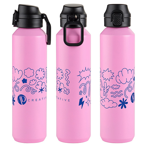 Nexus 27 oz Recycled Aluminum Bottle with Flip-Top Lid and Carabiner 40