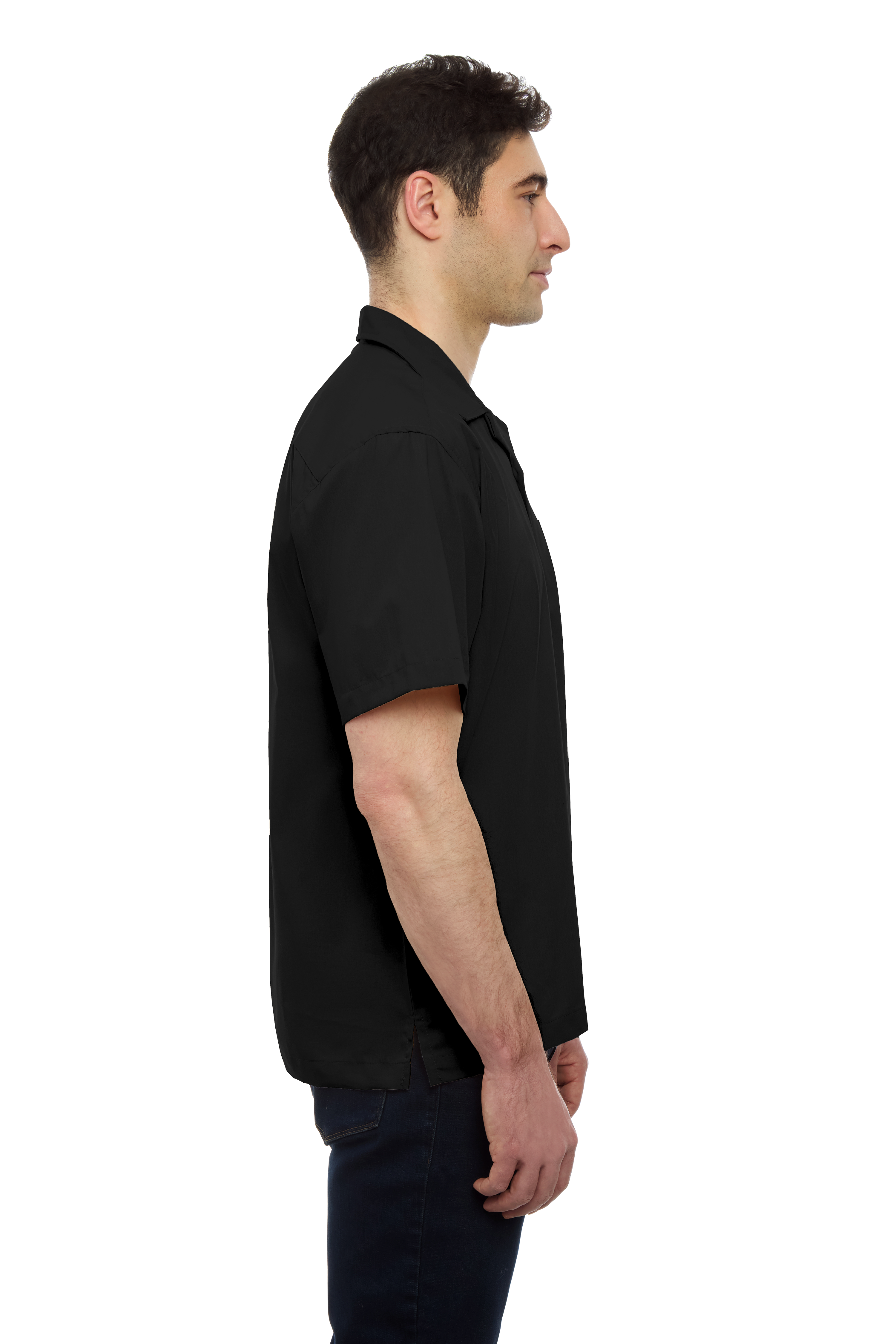 Men's Solid Poplin Camp Shirt 8