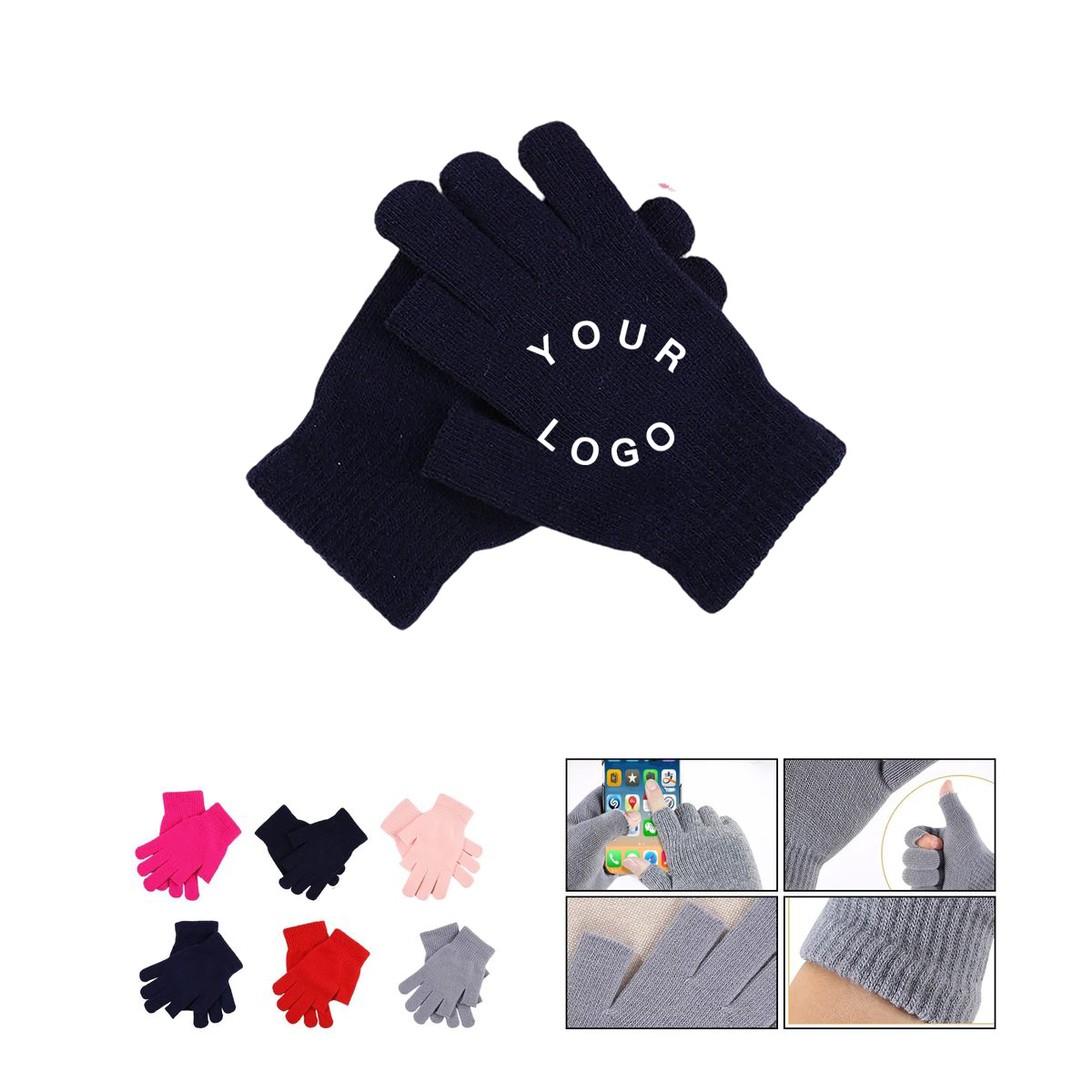 Winter Knit Gloves Thumb and Finger Open Design 8
