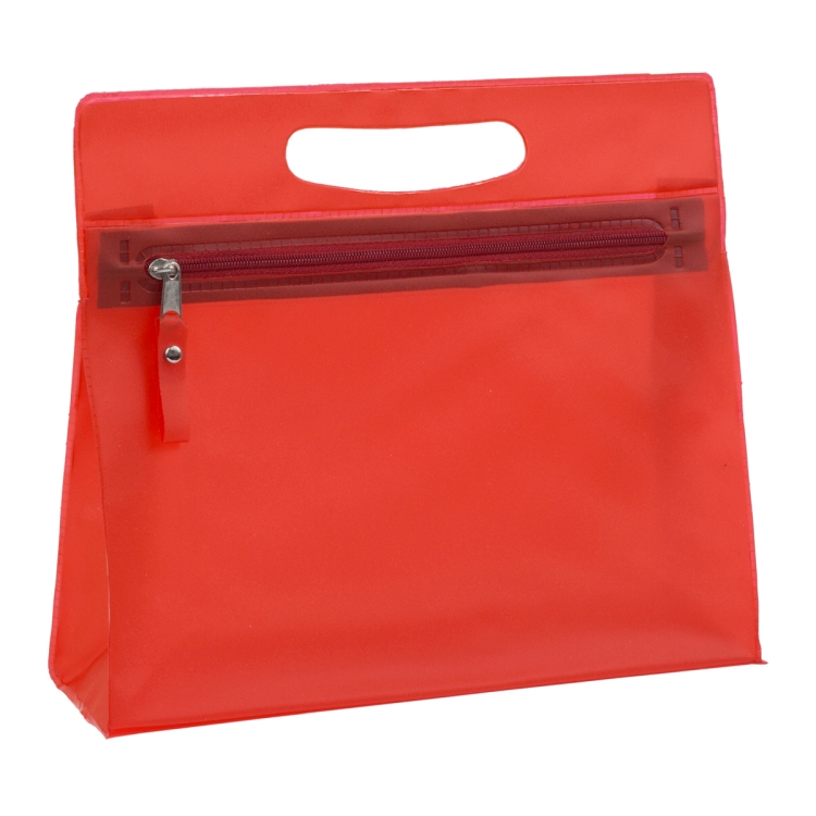 9-1/2" W x 8-1/4"H - "Bermuda" Vinyl Travel Pouch with Zipper 11