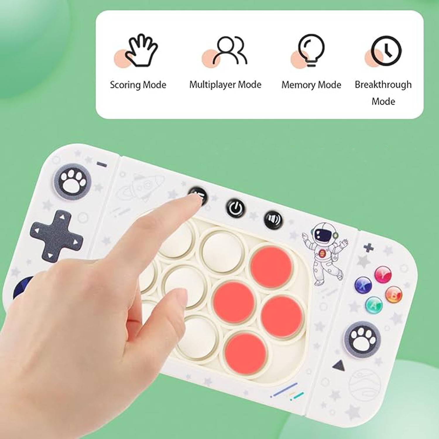 Multi-Mode Interactive Pop Fidget Toy w/ Lights 4