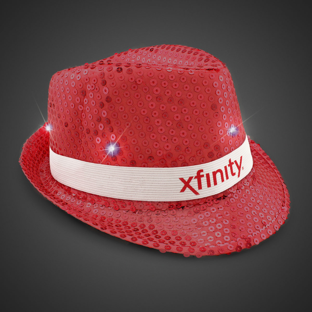 Red Sequin LED Fedora(blank) 3