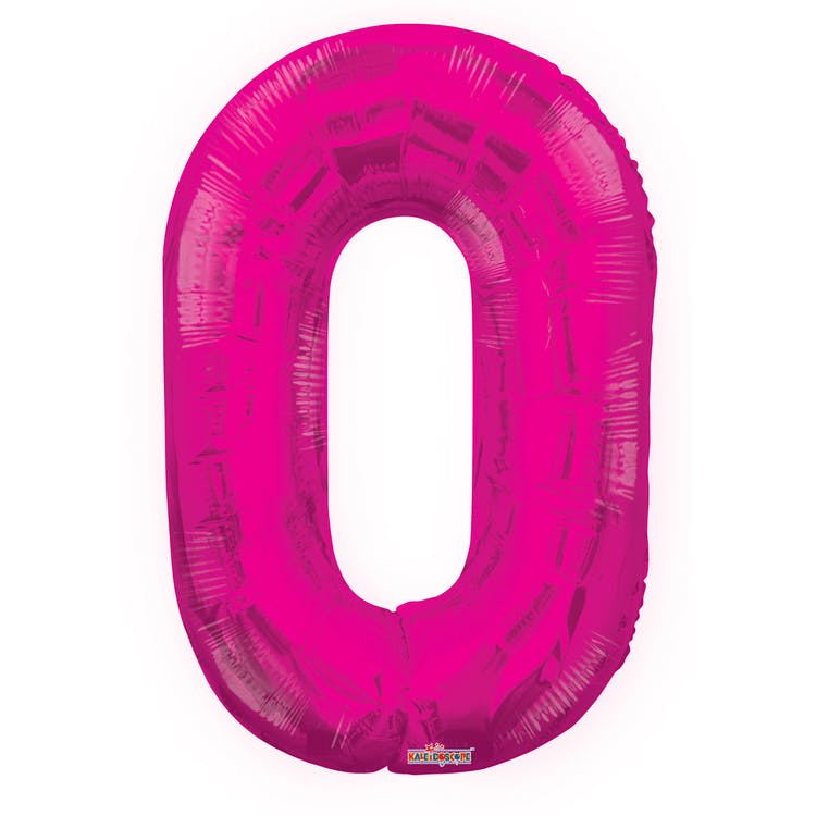 Mylar Number 0 Balloons - Pink 34" 2