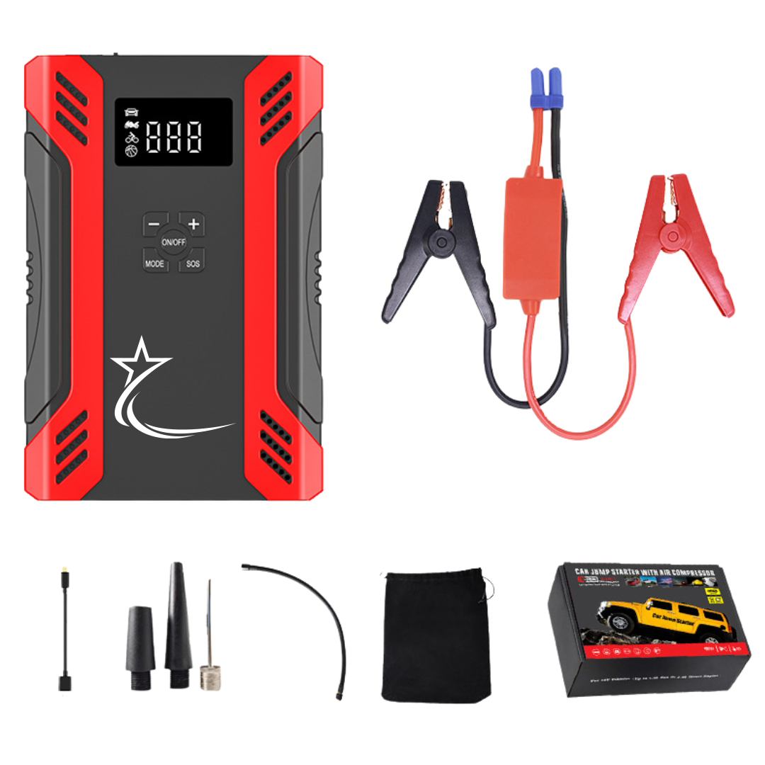 1500A Car Jumper & Inflator Combo with Accessories & Gift Box - 8000mAh 13