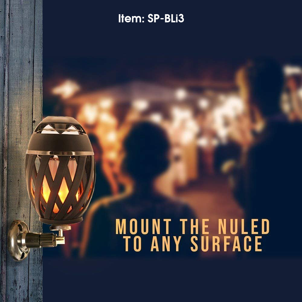 SonicWave LED Flame Torch Bluetooth Speaker Outdoor Waterproof IP65 9