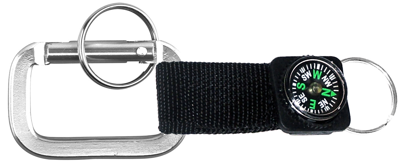 Square Shaped Carabiner with Strap and Compass 4