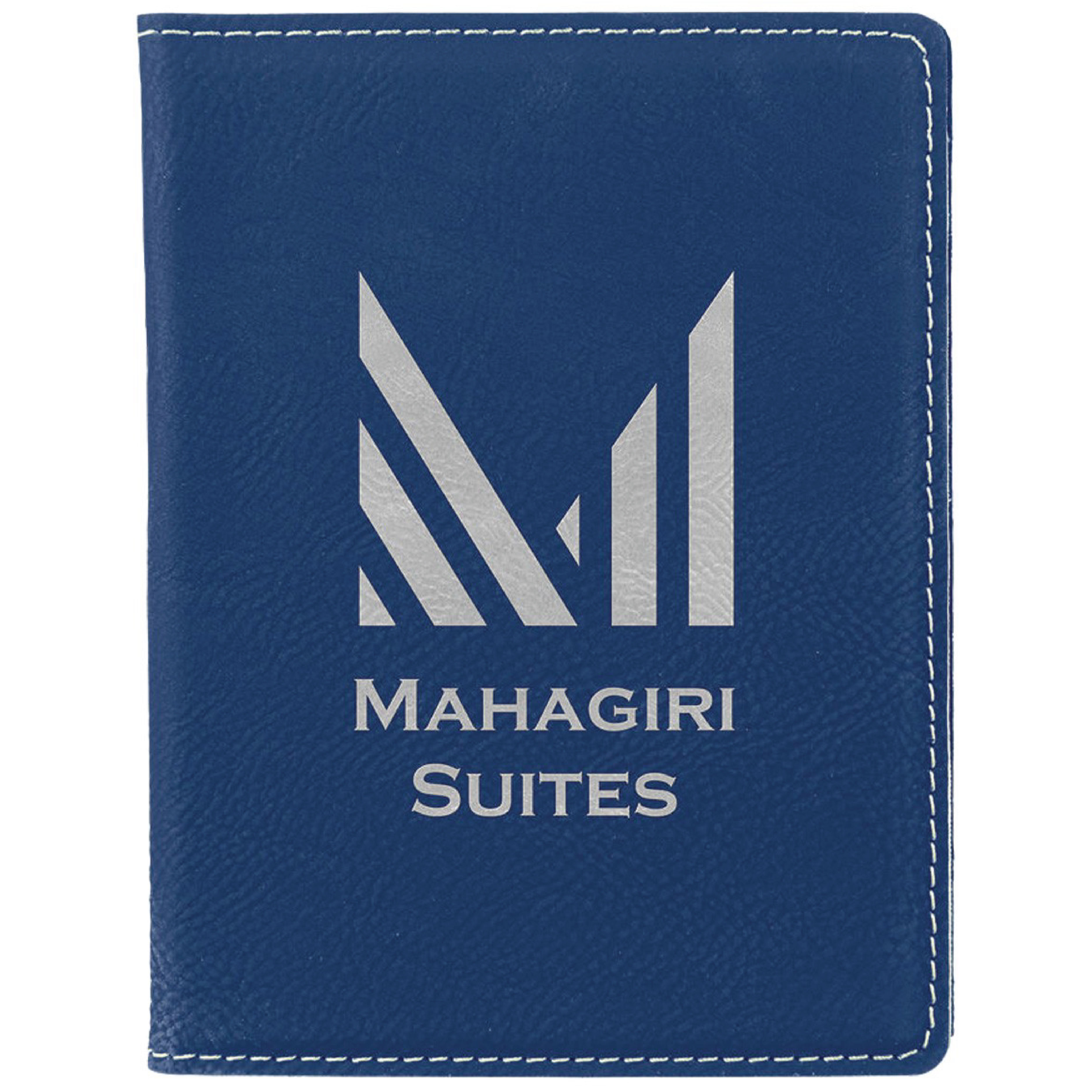 Blue/Silver Leatherette Passport Holder 2