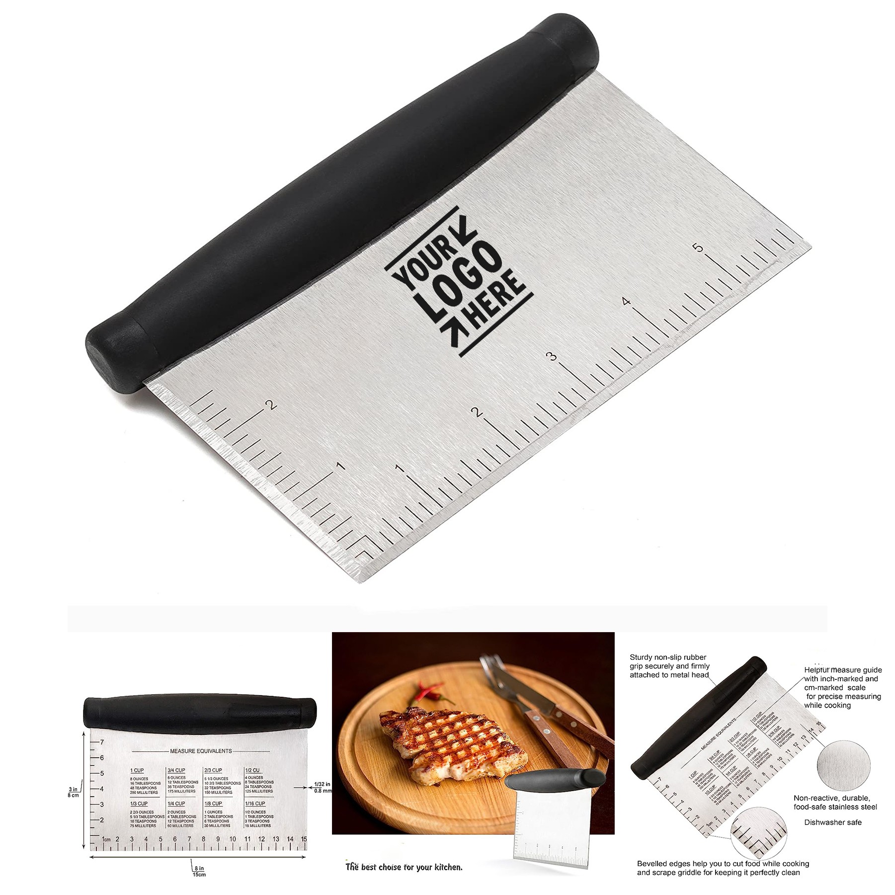 Stainless Steel Metal Griddle Scraper Chopper 2