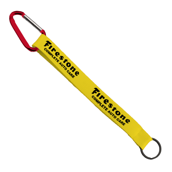 3/4" Sewn Polyester Keychain with Metal Split-Ring and Carabiner 65