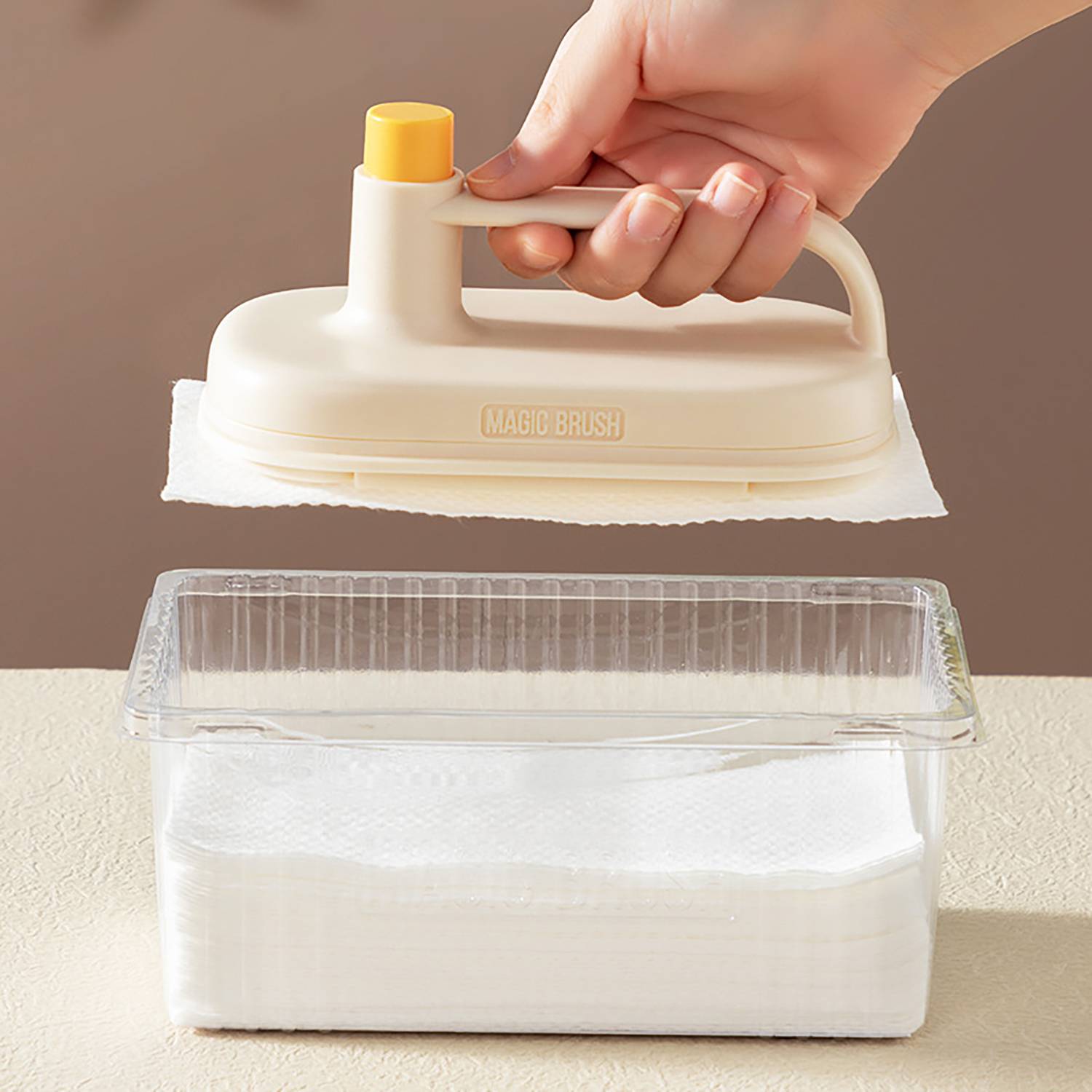 Cleaning Brush With Replaceable Cloth And Handle 2