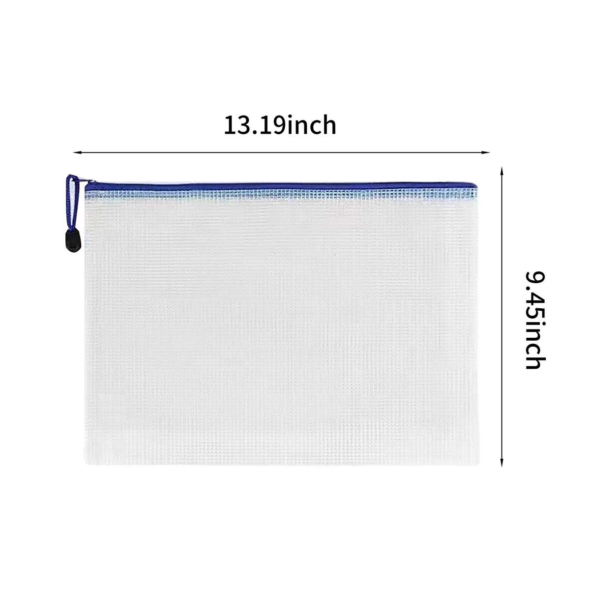 Durable PVC Grid Zipper Pouch A4 Storage 2