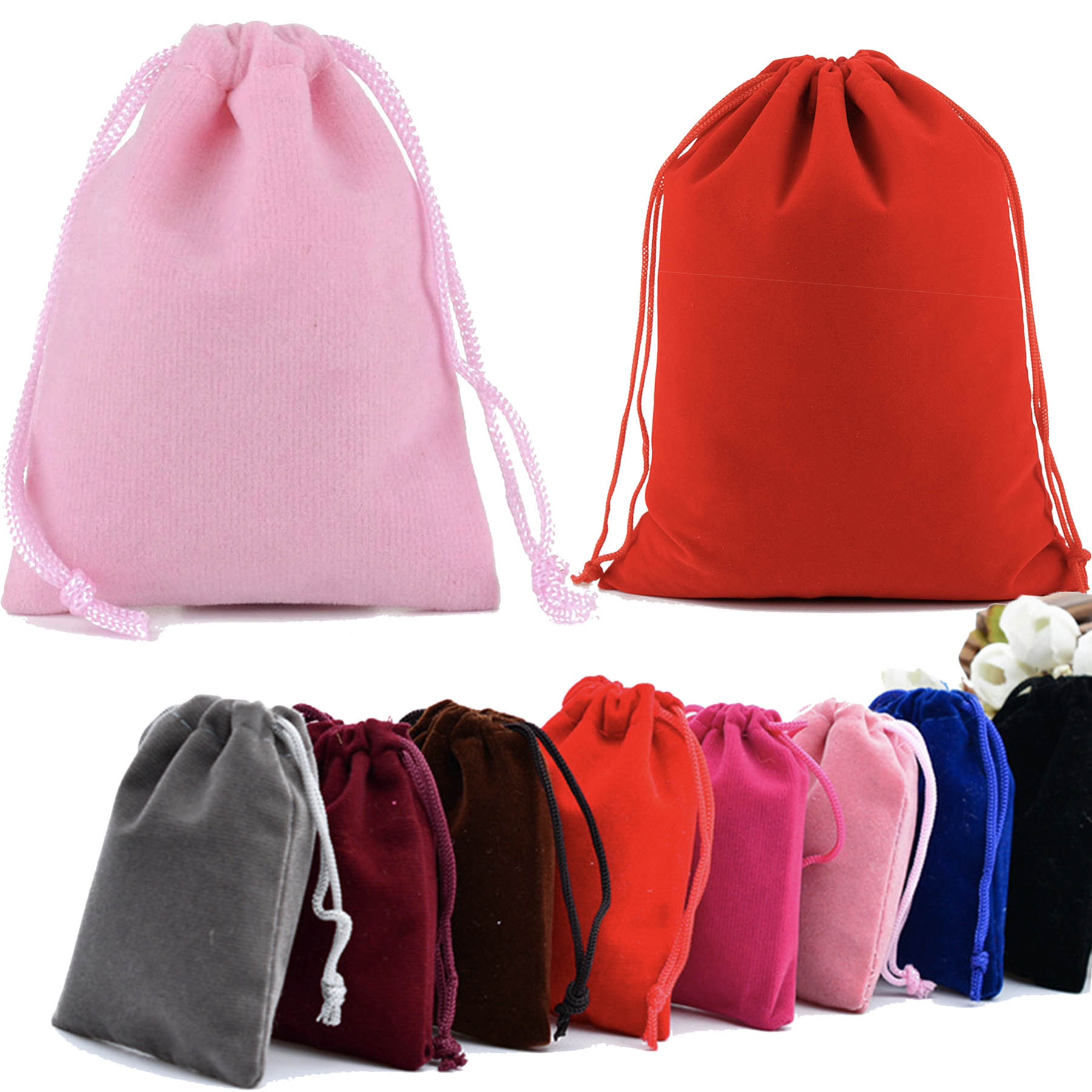 Velvet Cloth Drawstring Jewelry Bags Pouches 1
