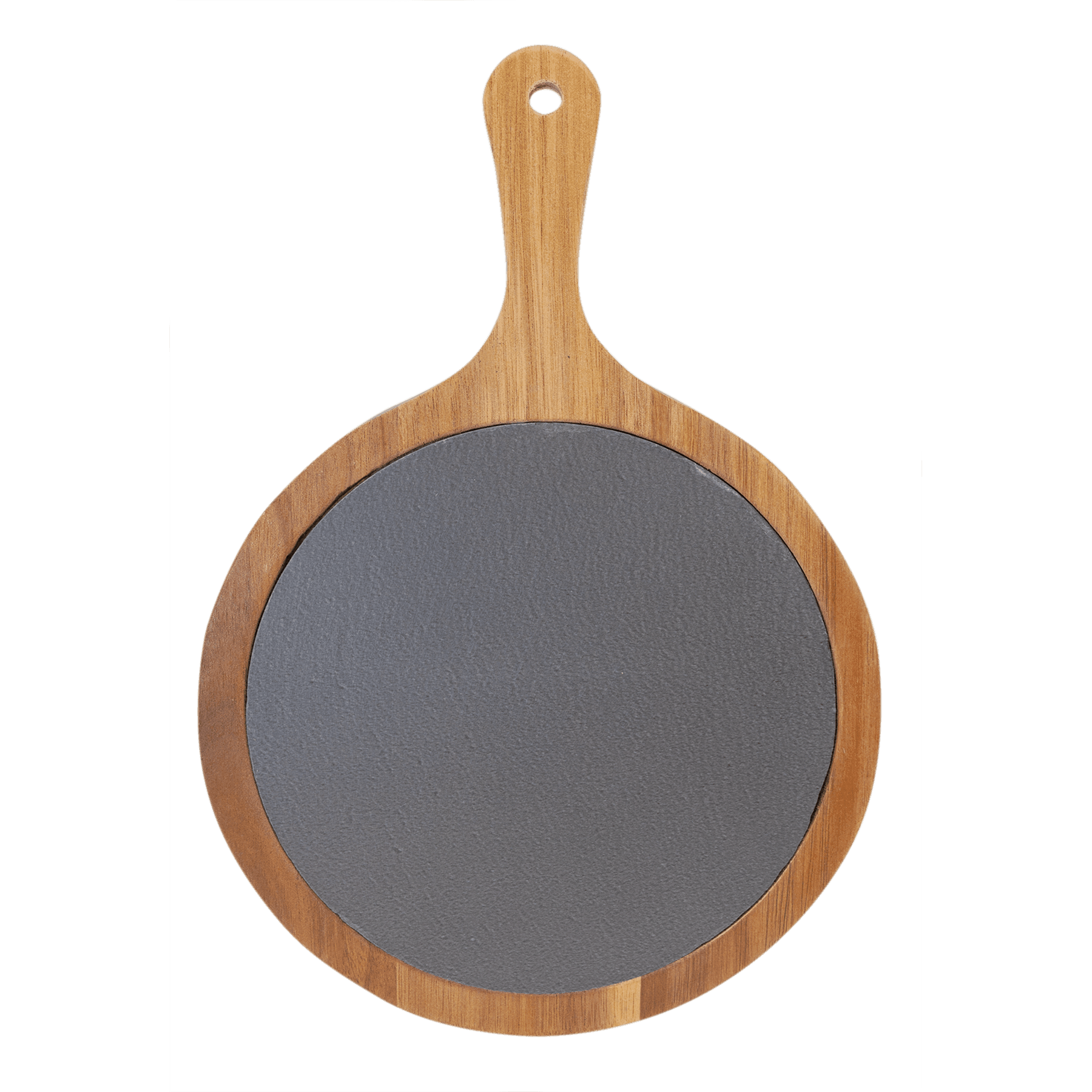 12 1/4" x 8 1/4" Round Acacia Wood/Slate Serving Board with Handle 8