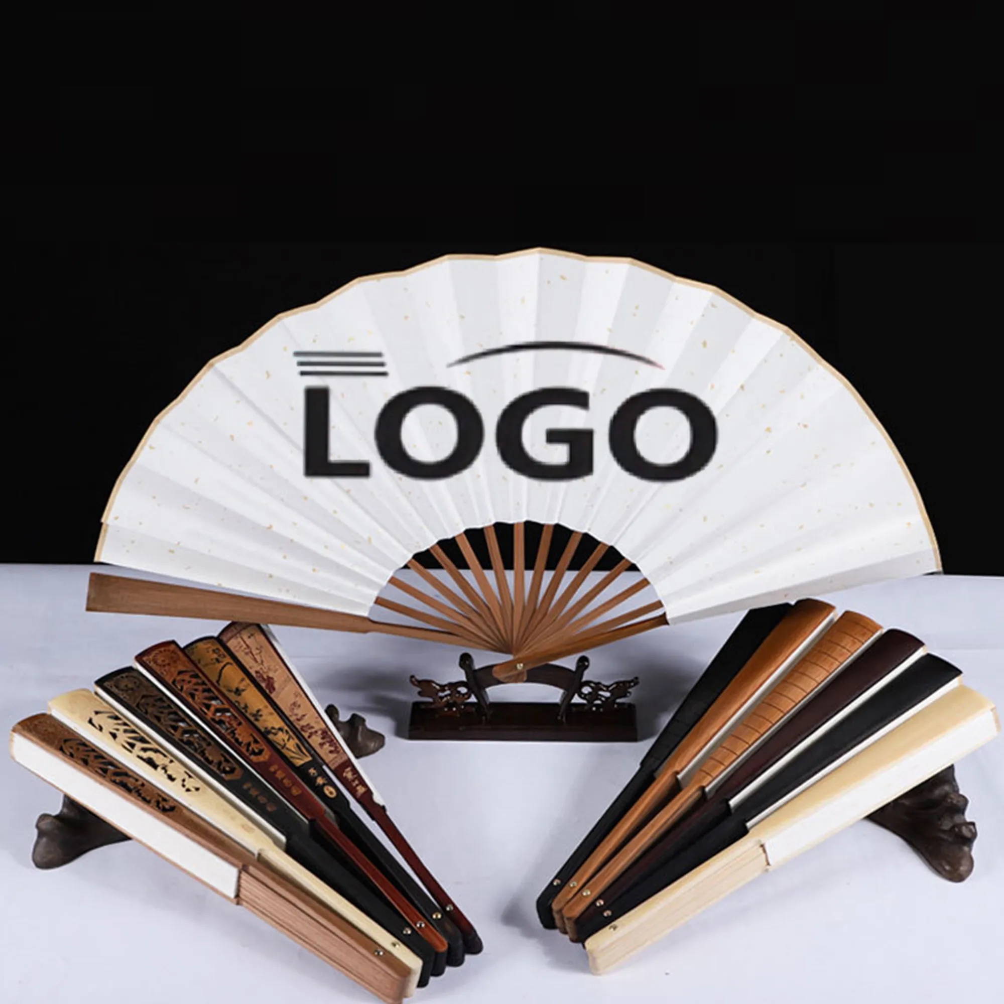 Traditional Handmade Oil Fan With Silk Painting Surface 4