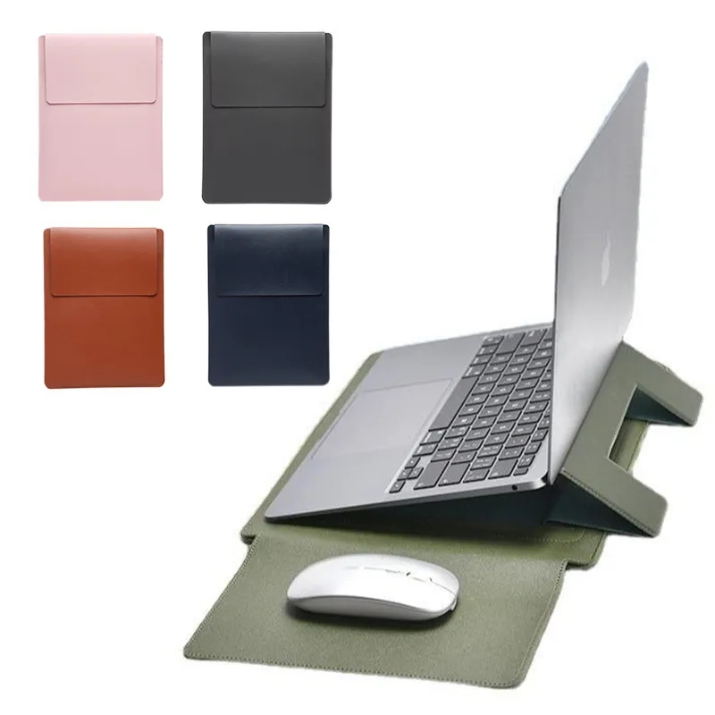 Multifunction Stand Leather Laptop Sleeve 3