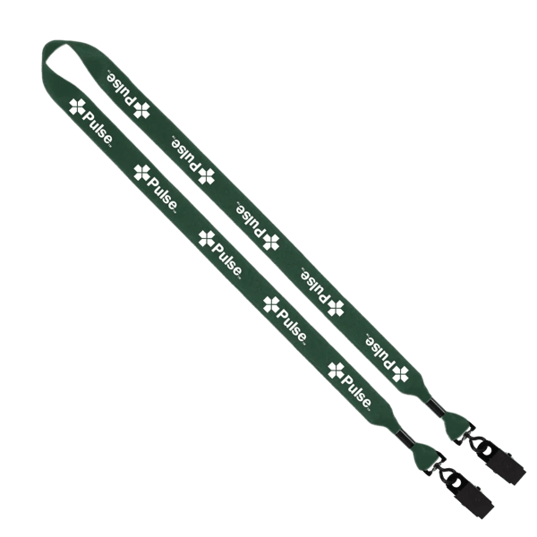 3/4" 2-Ended Polyester Lanyard with Metal Crimp & Metal Bulldog Clip 47