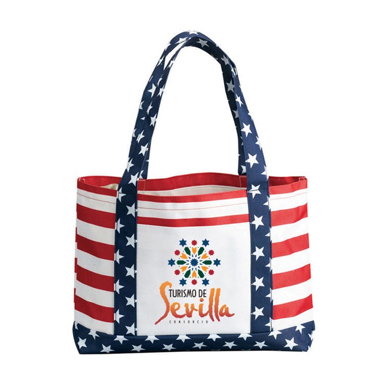 600D Stars & Stripes Patriotic Flag Tote Bag 1