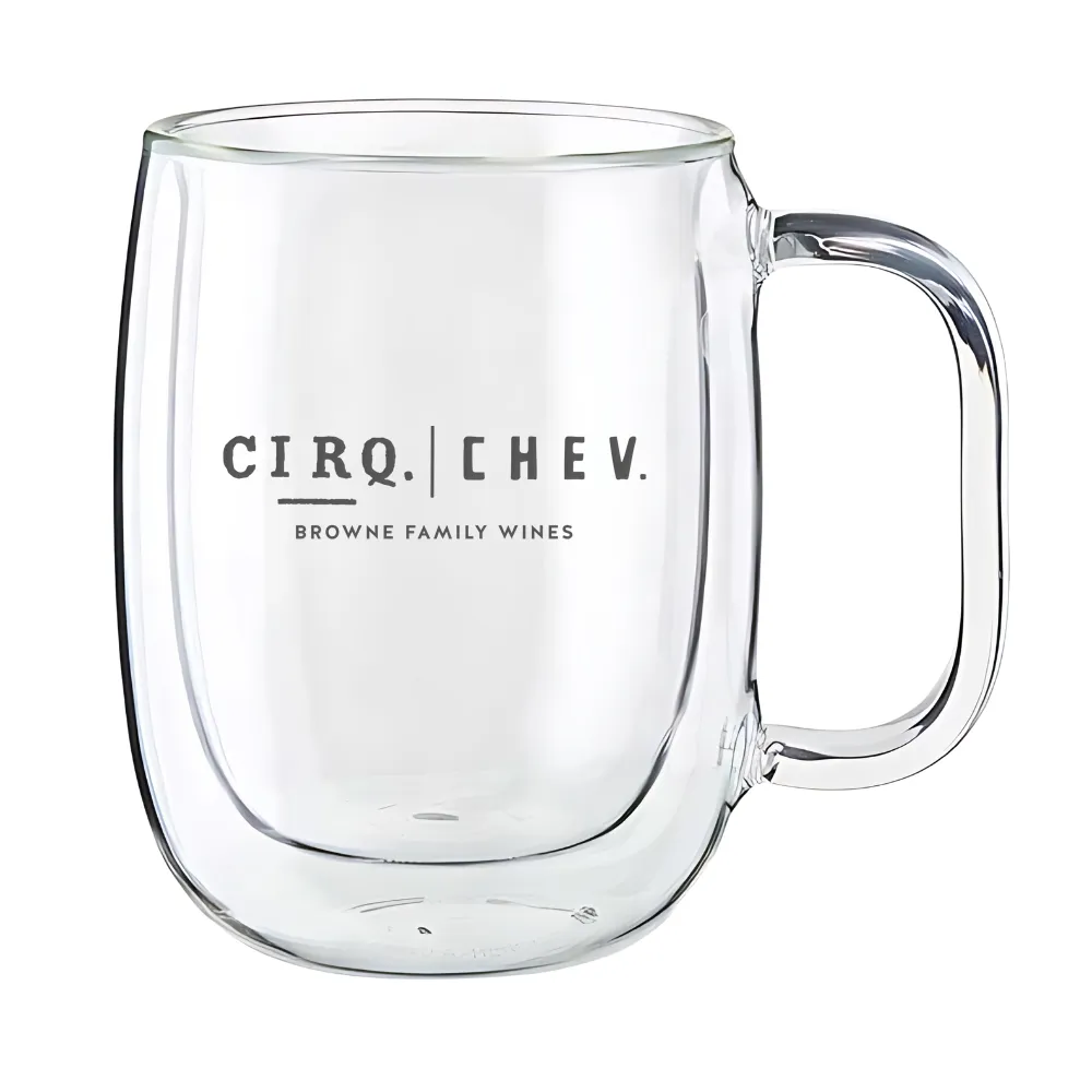 12oz. Glass Double Wall Coffee Mug 4