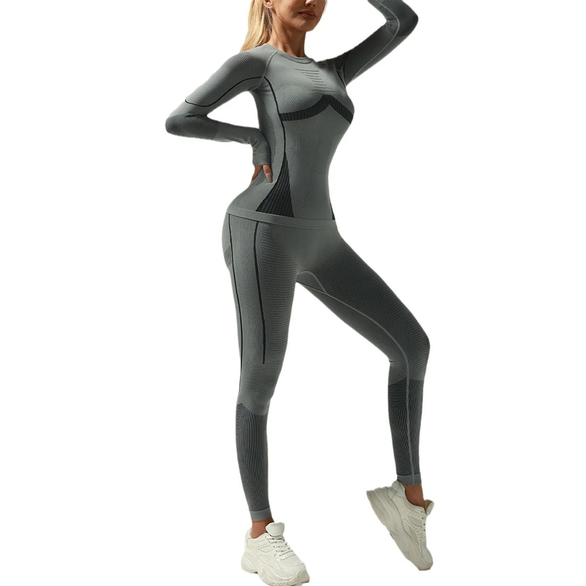 Premium Thermal Moisture Wicking Seamless Ski Base Layer Set 2