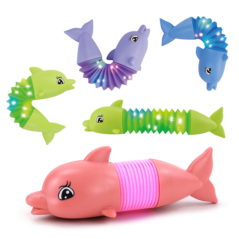 Dinosaur Pop Tube Glowing Fidget Stress Relief Toy 3