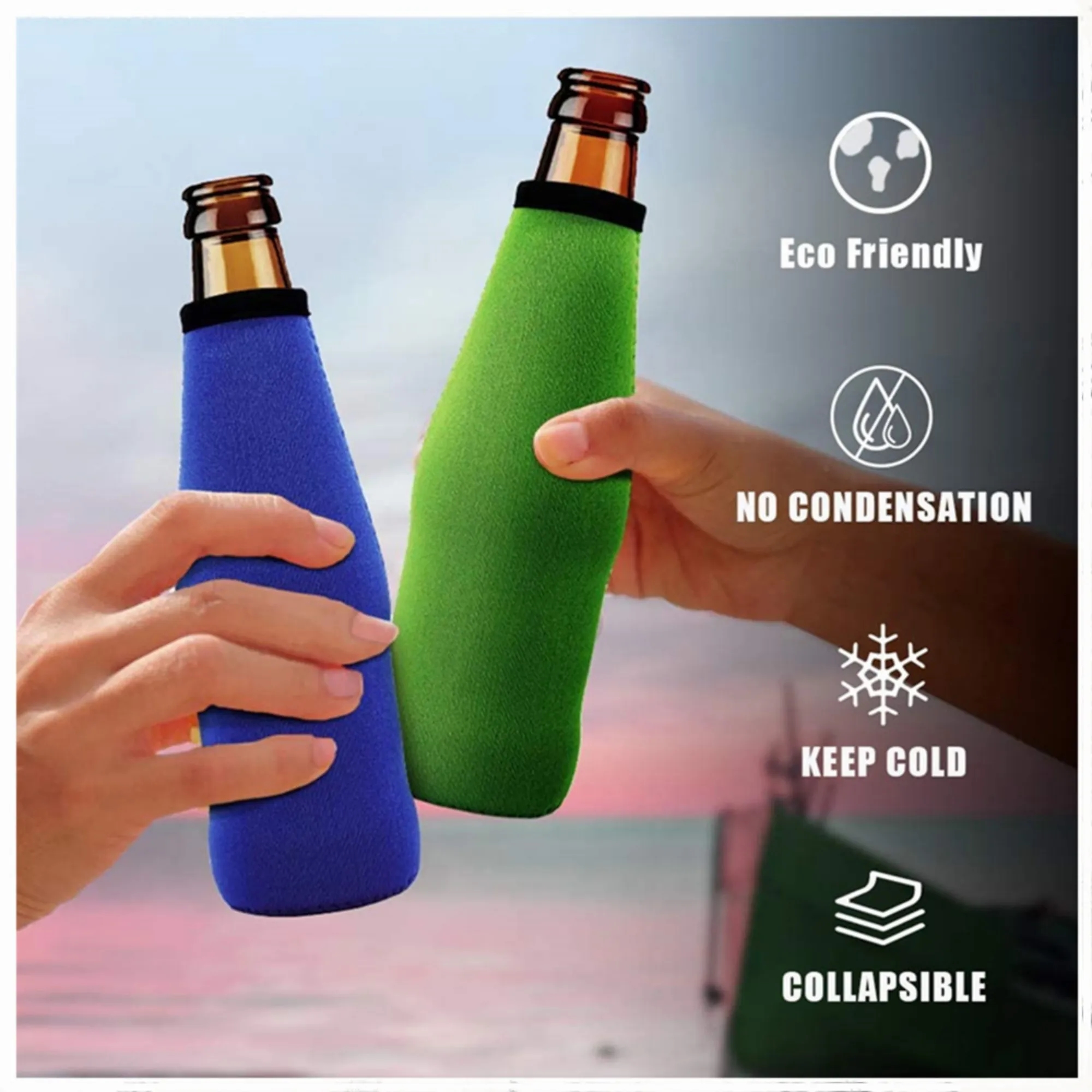 Neoprene Beer Bottle Sleeve With Opener 2